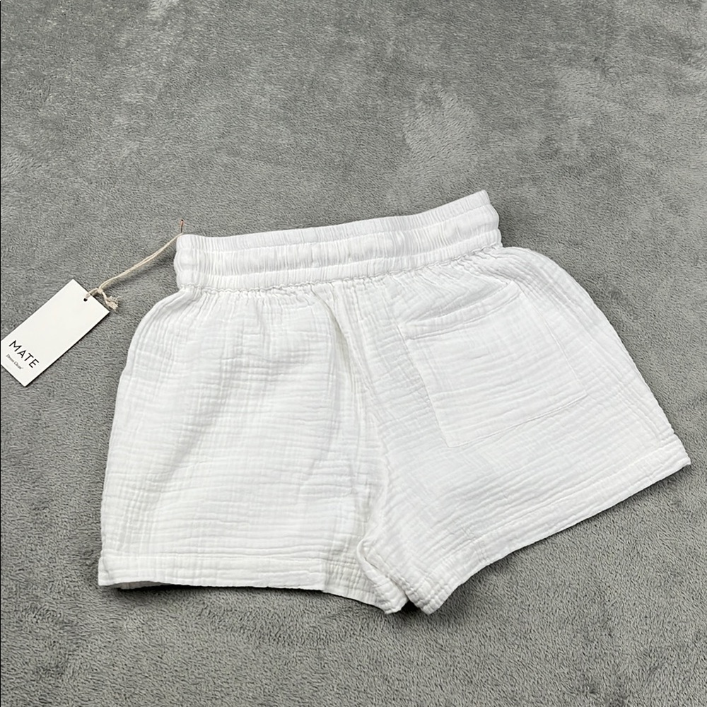 MATE The Label XS 100% Organic Gauze Short‎ Women's White Shorts - Picture 11 of 12